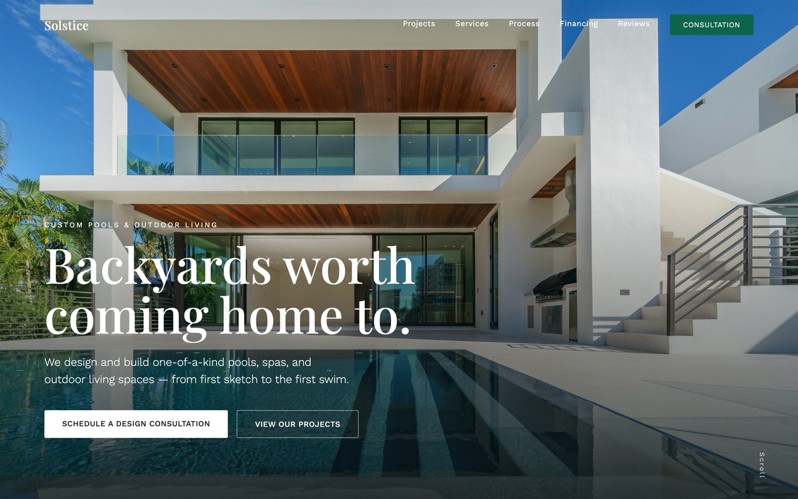 Luxury Swimming Pool & Outdoor Living demo homepage